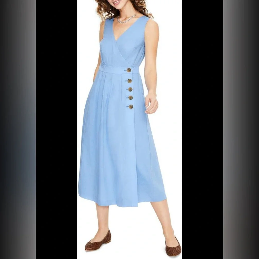 Boden Arwen Midi Dress - Hazy Blue (Size 10R) - Picture 3 of 6